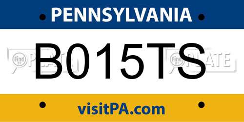 B015TS Pennsylvania License Plate