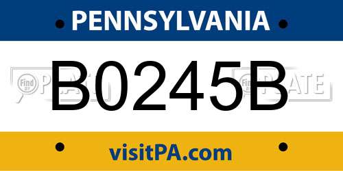 B0245B Pennsylvania License Plate