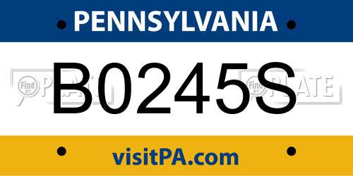 B0245S Pennsylvania License Plate