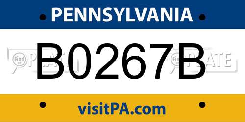 B0267B Pennsylvania License Plate