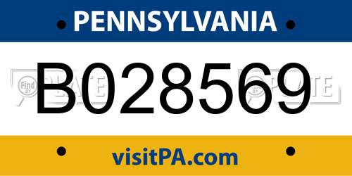 B028569 Pennsylvania License Plate