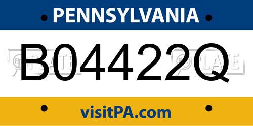 B04422Q Pennsylvania License Plate