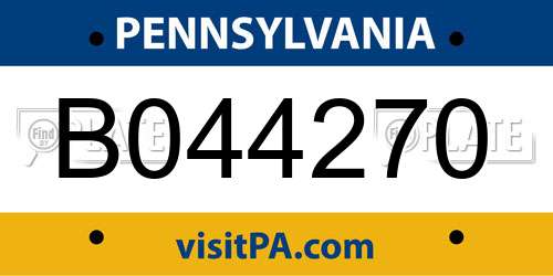 B044270 Pennsylvania License Plate