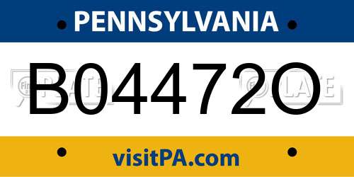 B04472O Pennsylvania License Plate