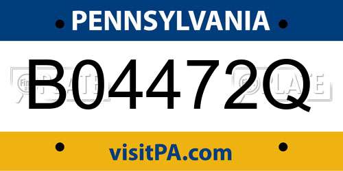 B04472Q Pennsylvania License Plate