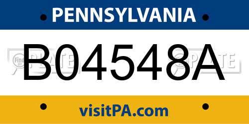 B04548A Pennsylvania License Plate