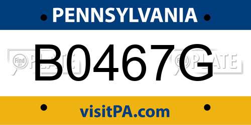 B0467G Pennsylvania License Plate