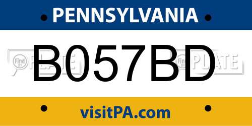 B057BD Pennsylvania License Plate