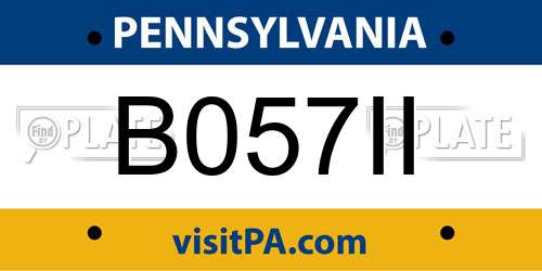 B057II Pennsylvania License Plate
