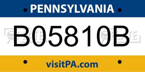 B05810B Pennsylvania License Plate