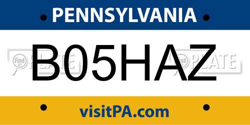 B05HAZ Pennsylvania License Plate