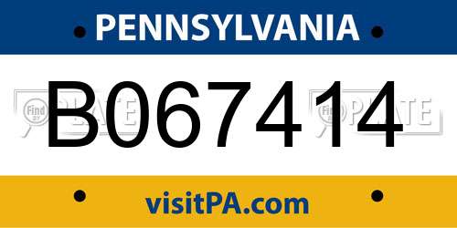 B067414 Pennsylvania License Plate