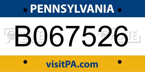 B067526 Pennsylvania License Plate