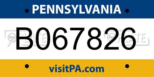 B067826 Pennsylvania License Plate