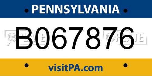 B067876 Pennsylvania License Plate