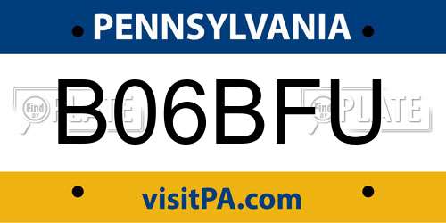B06BFU Pennsylvania License Plate