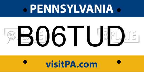 B06TUD Pennsylvania License Plate