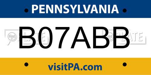 B07ABB Pennsylvania License Plate
