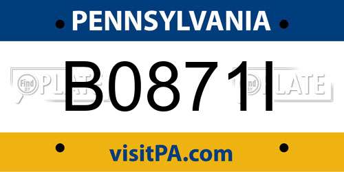 B0871I Pennsylvania License Plate