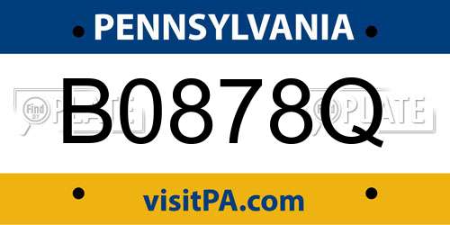 B0878Q Pennsylvania License Plate
