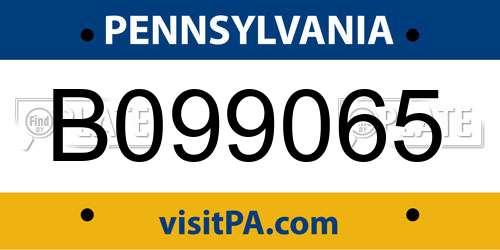 B099065 Pennsylvania License Plate
