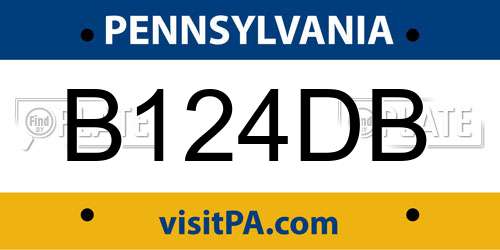 B124DB Pennsylvania License Plate