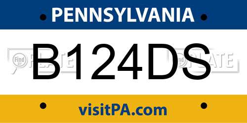 B124DS Pennsylvania License Plate