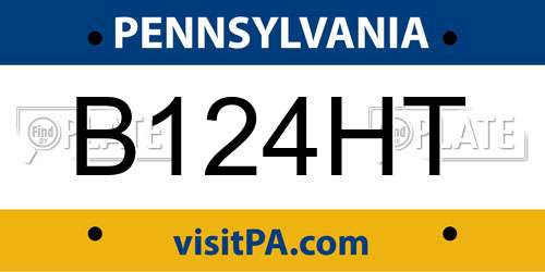 B124HT Pennsylvania License Plate