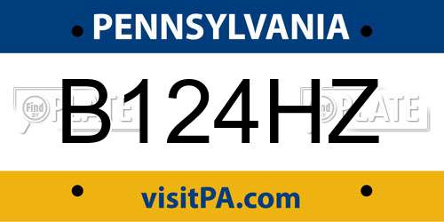B124HZ Pennsylvania License Plate