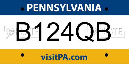 B124QB Pennsylvania License Plate