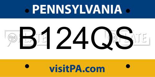 B124QS Pennsylvania License Plate