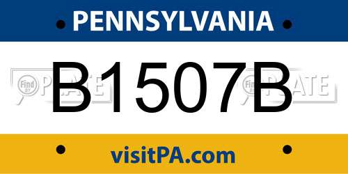 B1507B Pennsylvania License Plate