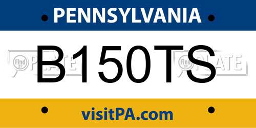 B150TS Pennsylvania License Plate