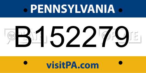 B152279 Pennsylvania License Plate