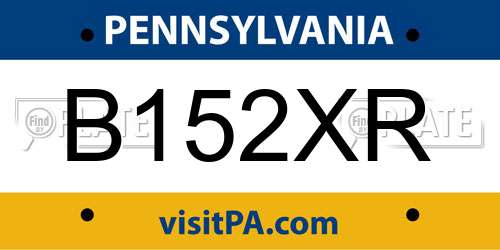 B152XR Pennsylvania License Plate