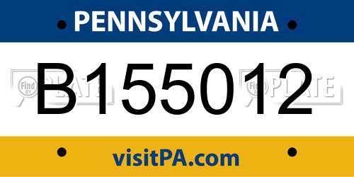 B155012 Pennsylvania License Plate