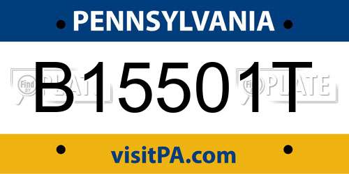 B15501T Pennsylvania License Plate