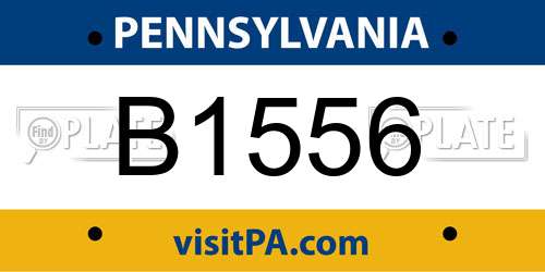 B1556 Pennsylvania License Plate