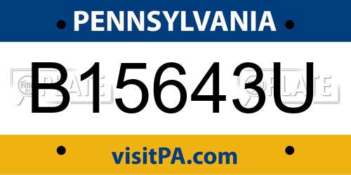 B15643U Pennsylvania License Plate