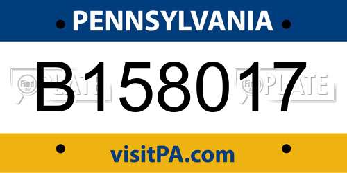 B158017 Pennsylvania License Plate
