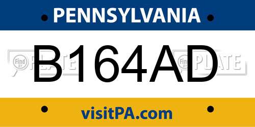 B164AD Pennsylvania License Plate