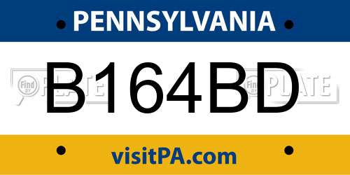 B164BD Pennsylvania License Plate