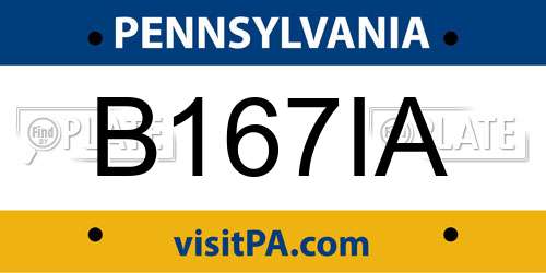 B167IA Pennsylvania License Plate