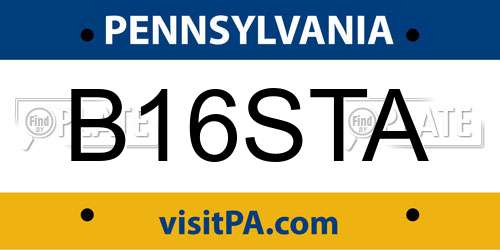 B16STA Pennsylvania License Plate
