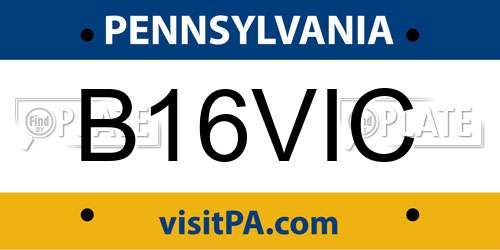 B16VIC Pennsylvania License Plate