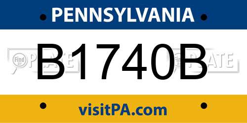 B1740B Pennsylvania License Plate