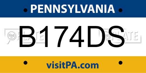 B174DS Pennsylvania License Plate