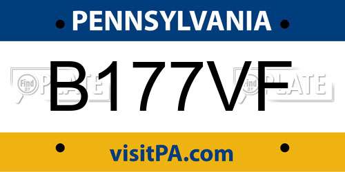 B177VF Pennsylvania License Plate