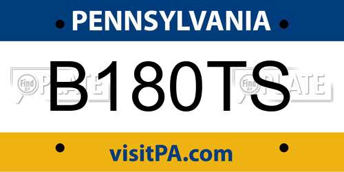 B180TS Pennsylvania License Plate