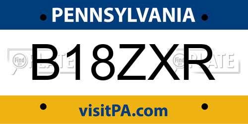 B18ZXR Pennsylvania License Plate
